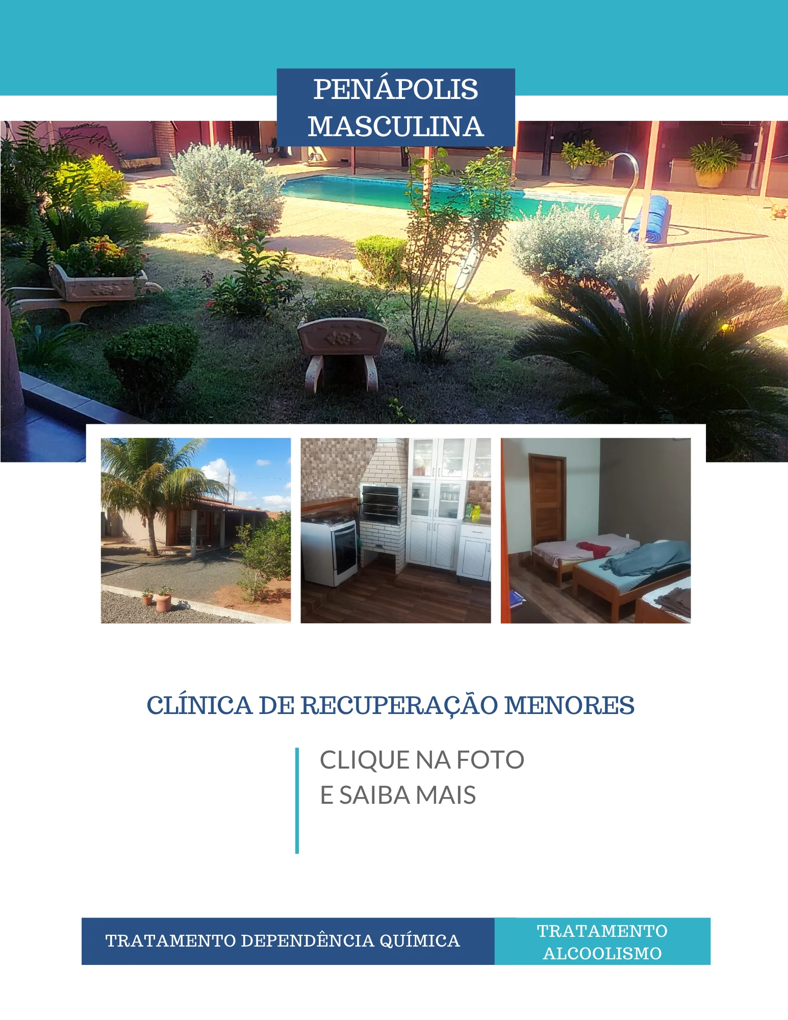 Clínica de recuperação em SP - Penápolis - Masculina - Menores