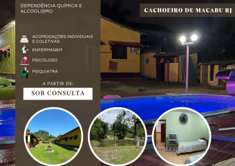 Clínica de reabilitação / recuperação para dependente químico e alcoólatra em Cachoeiro de Macabu RJ – Rio de Janeiro (Masculina)