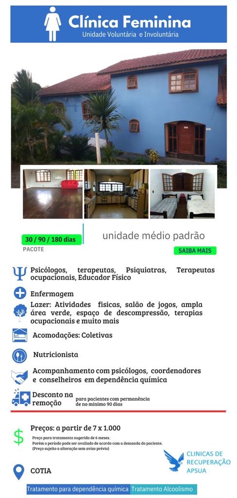 Clínica de recuperação para dependente químico em São Paulo, descrição na imagem.
